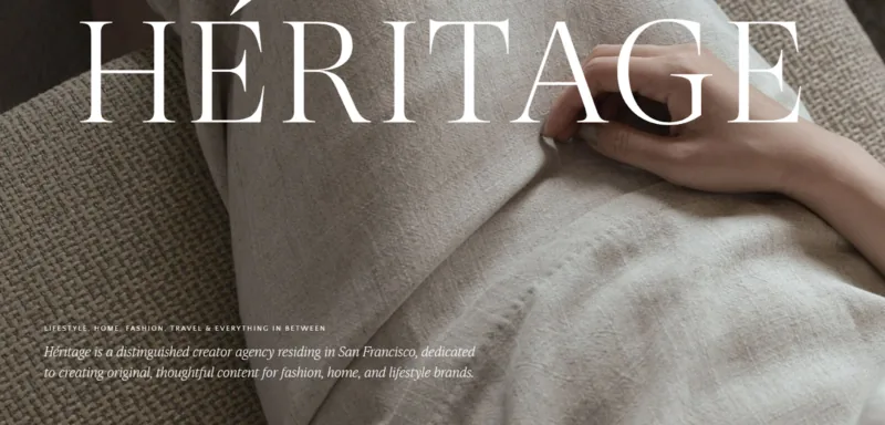 Refined Showit template for lifestyle brands with textured fabric and bold typography.