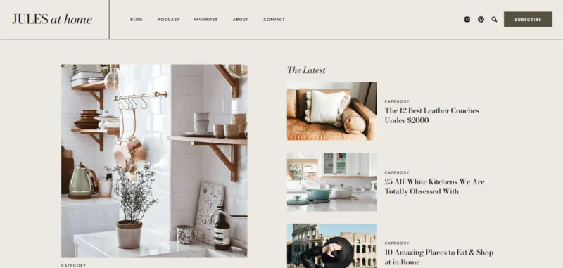 Elegant Showit template designed for bloggers seeking a sophisticated and visually appealing online presence.