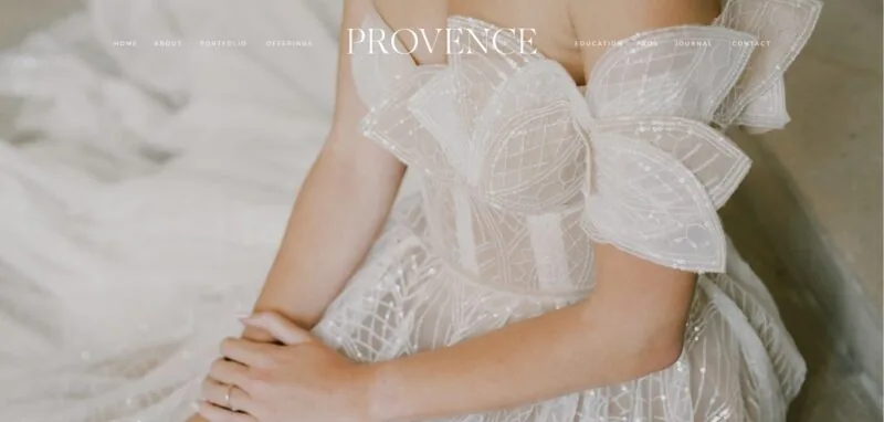 Romantic Showit website template with an ethereal design, ideal for wedding photographers and luxury event planners.