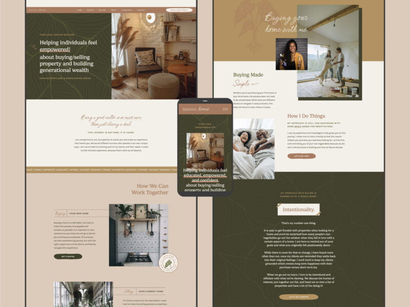 Custom Brand & Showit Website Design (Earthy Yet Sophisticated)