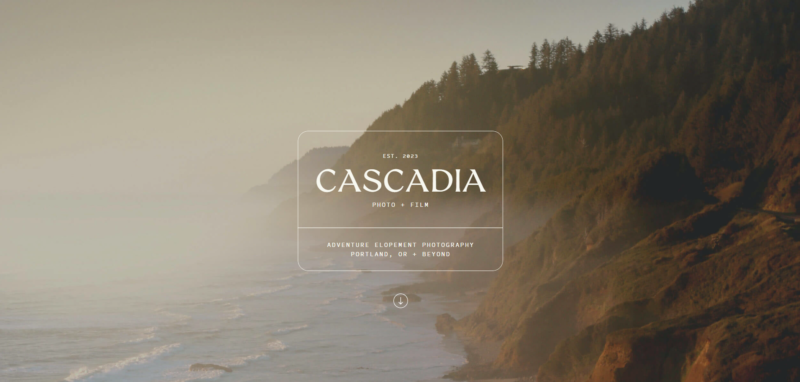 Breathtaking Showit website template with a nature-inspired design, perfect for adventure elopement photographers and outdoor creatives.