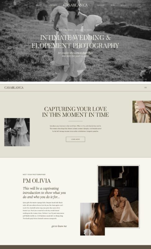 Casablanca Showit Template