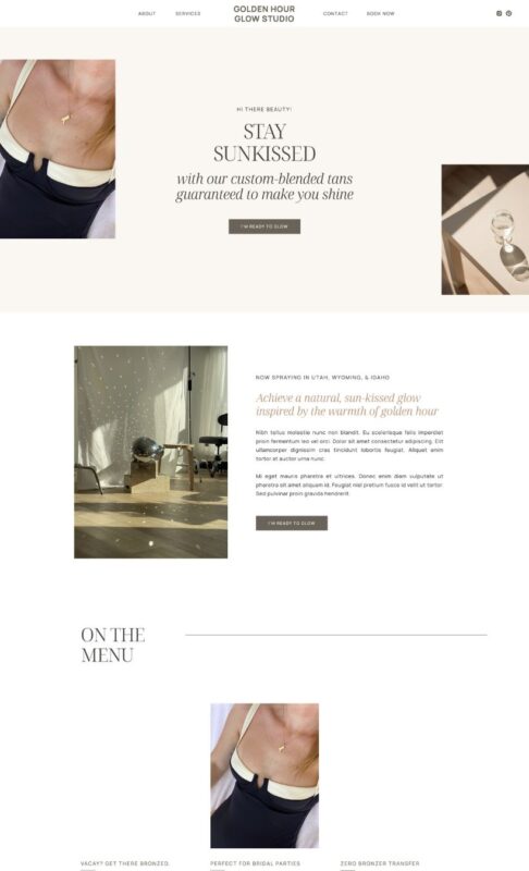 Golden Hour One Page Showit Template